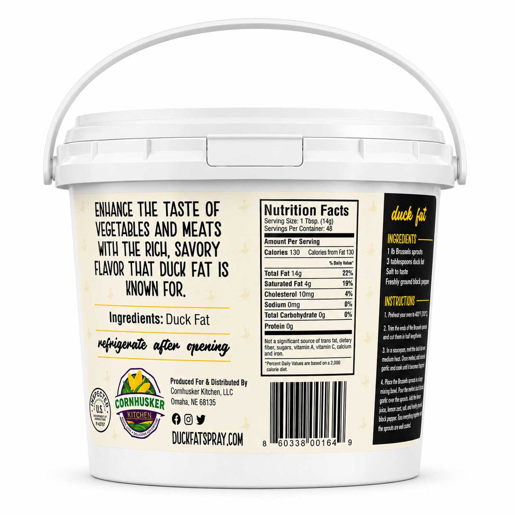 Rendered Duck Fat | 1.5 lb | Gluten Free & Non-GMO | Cornhusker Kitchen