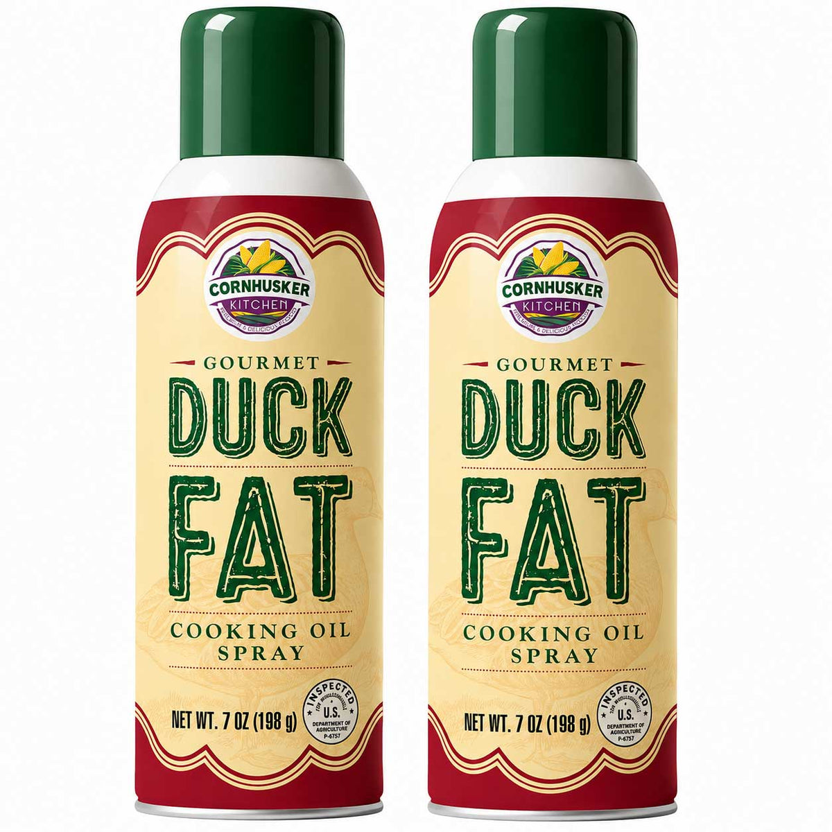 Duck Fat Spray | Pack of 2 | 7 oz | Gluten Free | Cornhusker Kitchen