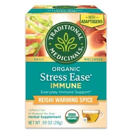 Traditional Medicinals Organic Stress Ease Immune Tea, 16 bags (Case of 6)