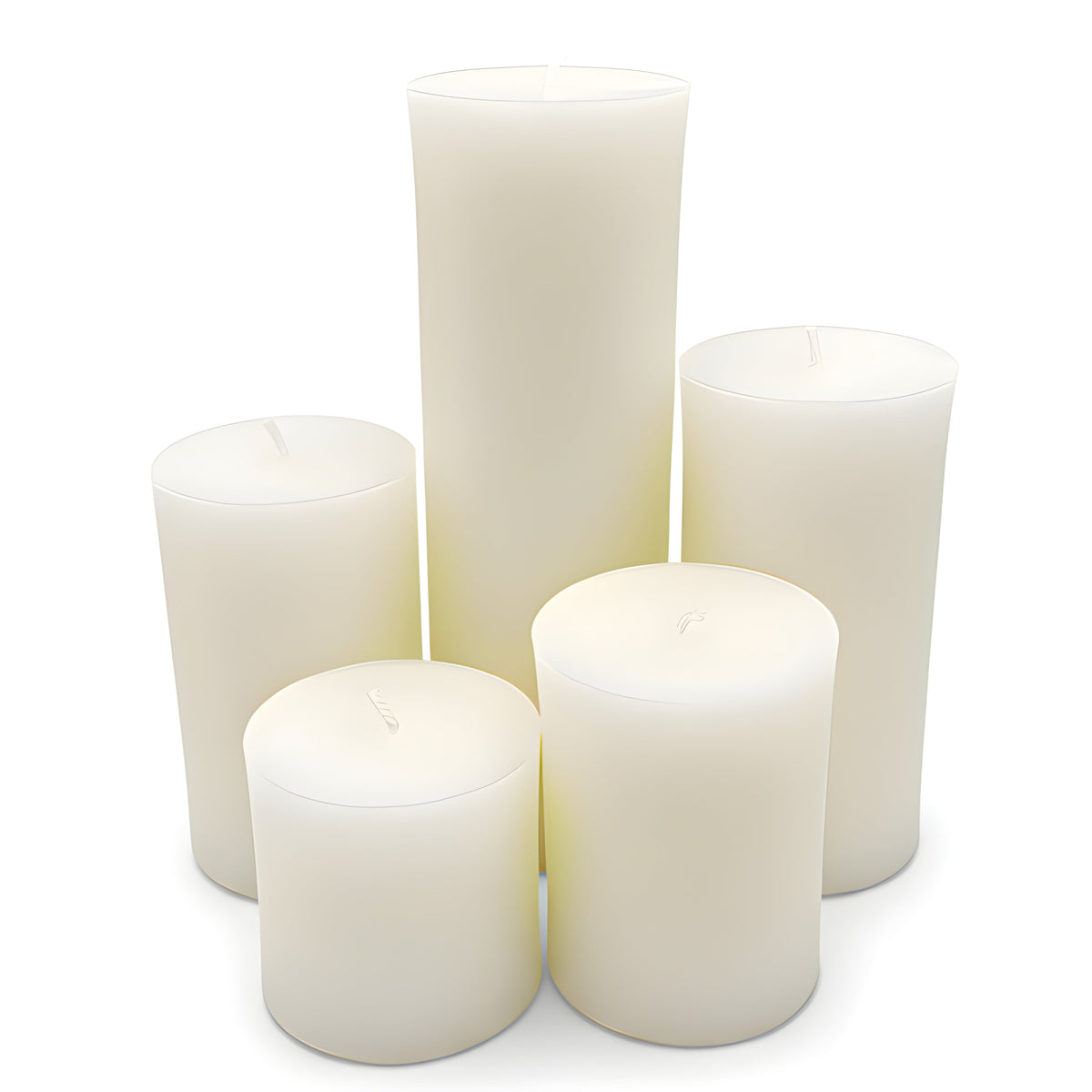 3 Inch White Beeswax Pillar Candles