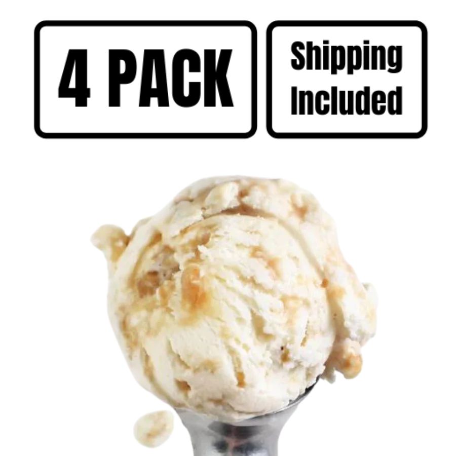 Butter Brickle Ice Cream | Pack of 4 | One Pint | Gluten Free | Shipping Included | eCreamery