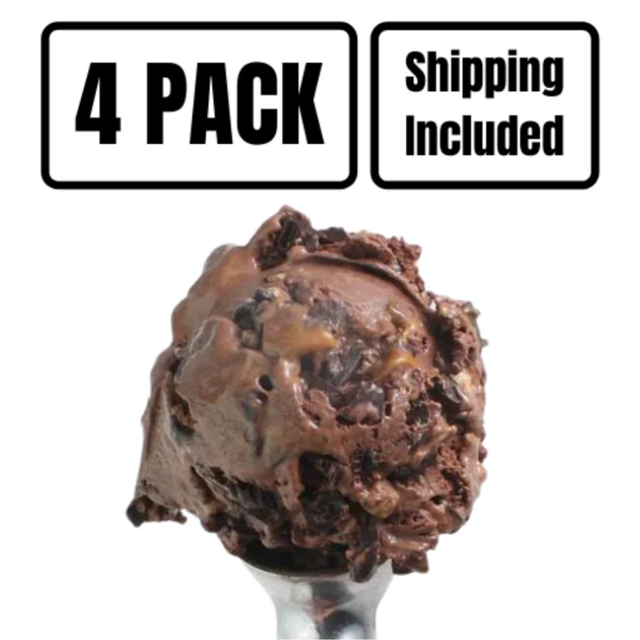 Chocolate Turtle Sundae Ice Cream | Pack of 4 | One Pint | Shipping Included | eCreamery