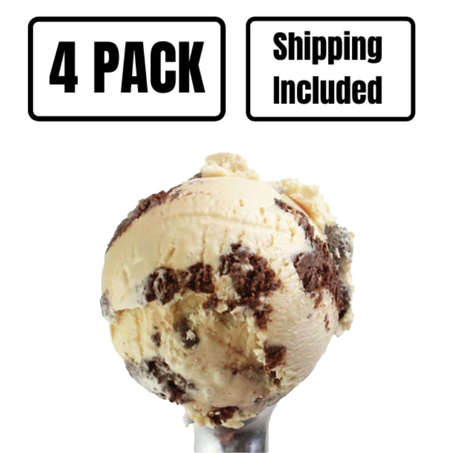 Sea Salt Caramel Brownie Ice Cream | Pack of 4 | One Pint | Shipping Included | eCreamery
