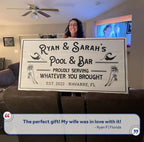 Personalized Rustic Pool Sign