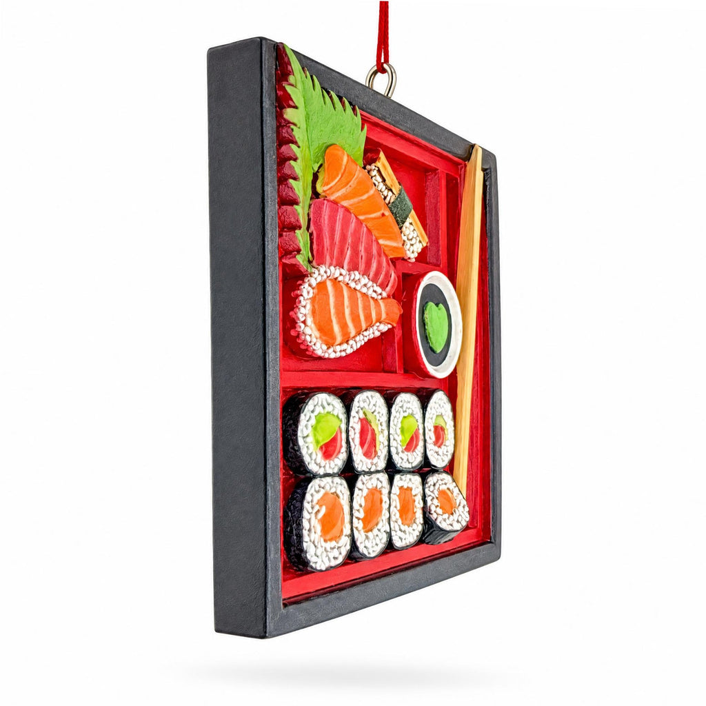 Japanese Sushi Bento Box With Chopsticks Resin Christmas Ornament