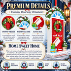 Home Sweet Home Red Door Wreath Resin Christmas Ornament