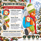 Hiking Gingerbread Man With Backpack Compass Resin Christmas Ornament