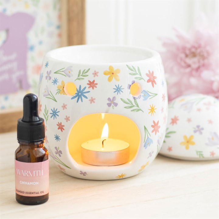 Spring Floral Print Easter Egg Oil Burner and Wax Warmer