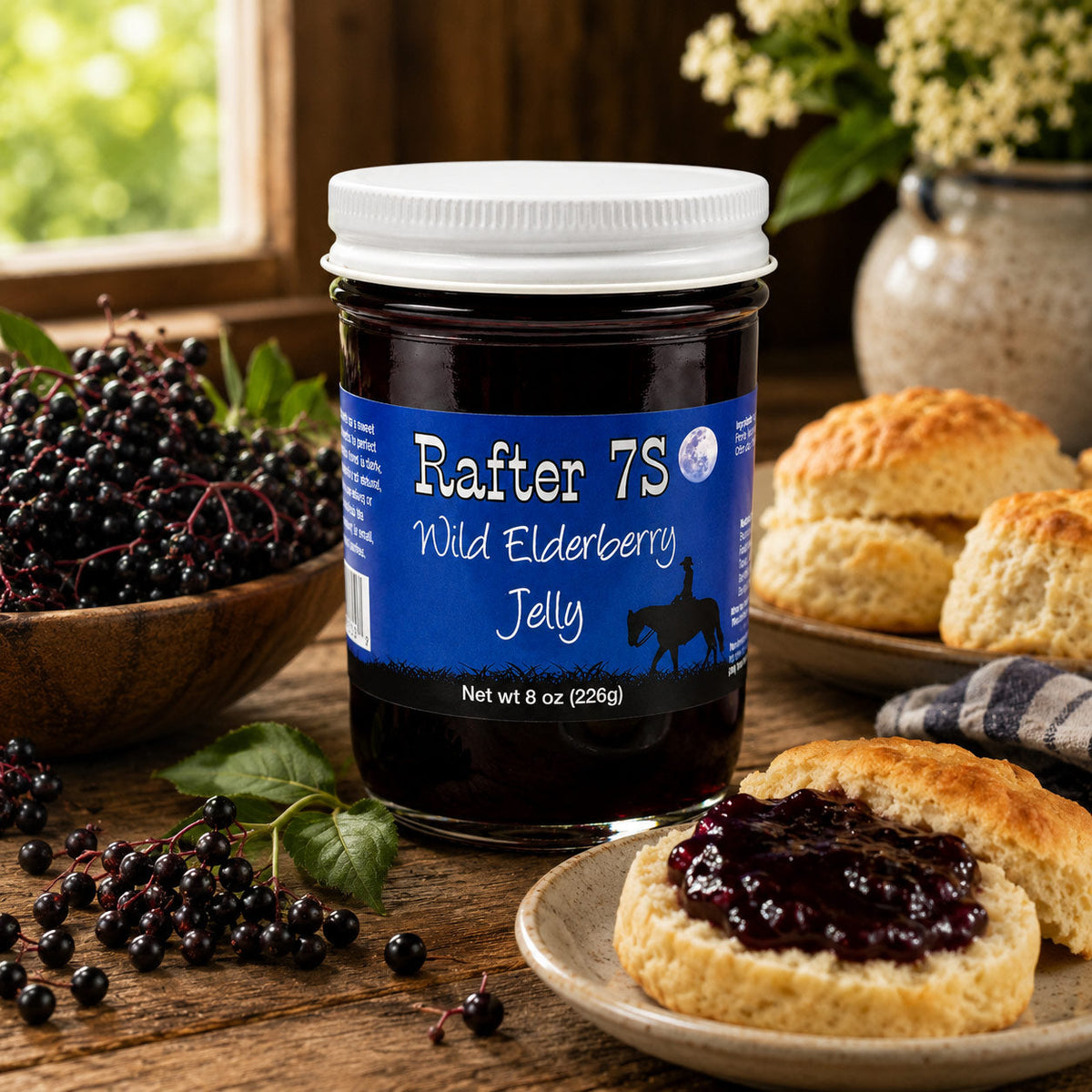 Wild Elderberry Jelly | Pack of 3 | 8 oz | Rafter 7S