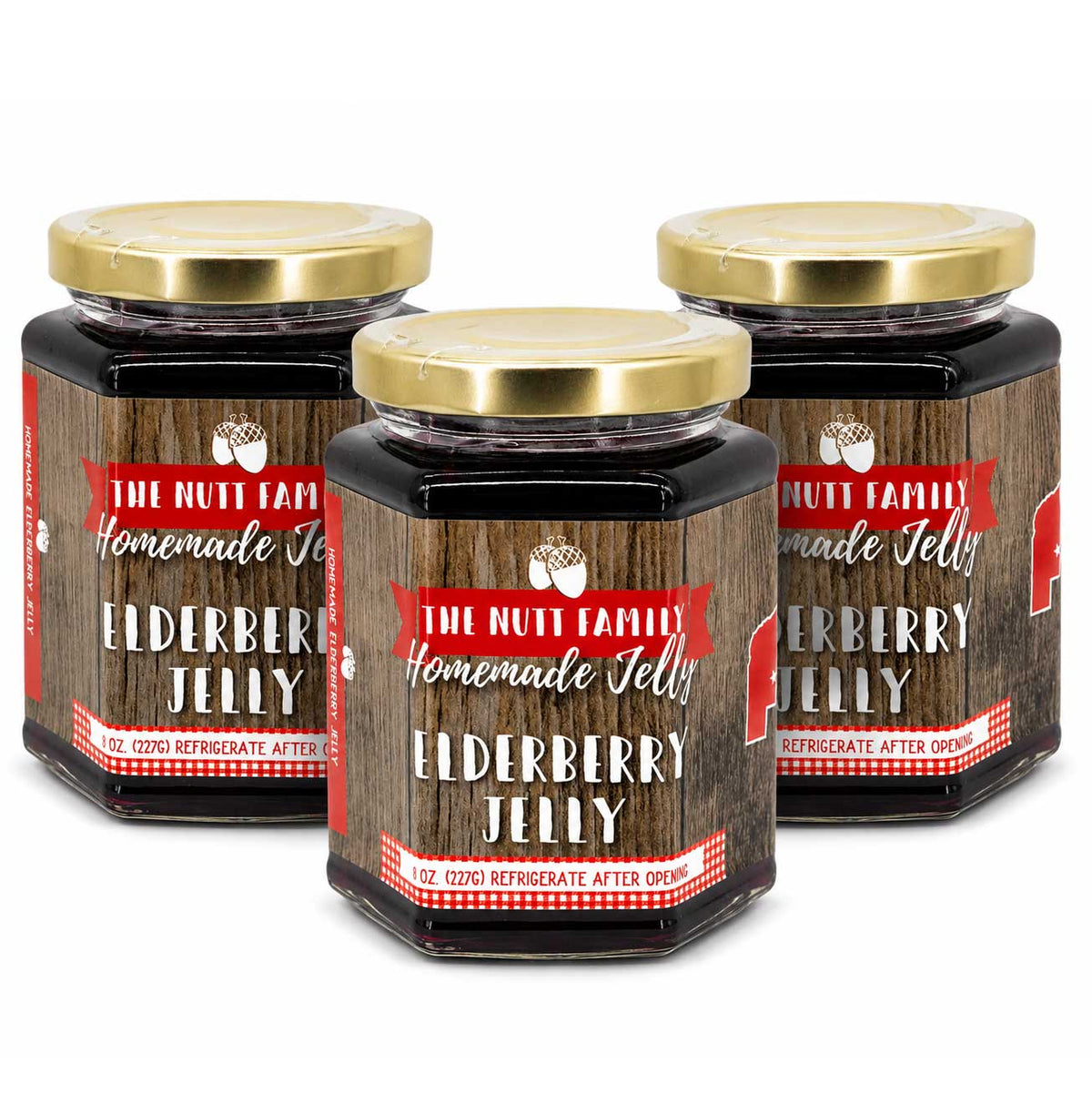 Elderberry Jelly | Pack of 3 | 9 oz | Nutt Family Jams & Jellies