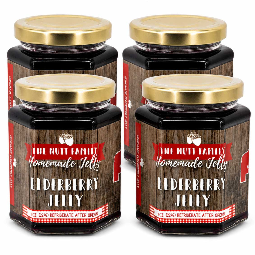 Elderberry Jelly | Pack of 4 | 9 oz | Nutt Family Jams & Jellies