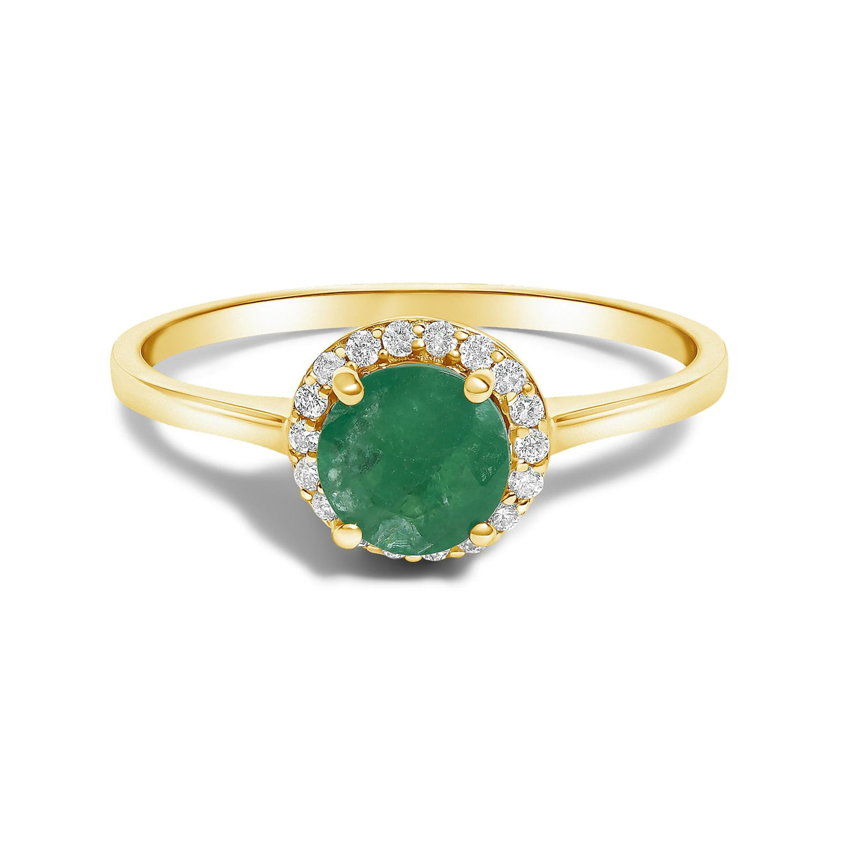 10K Gold Gemstone and 3/8 Cttw Diamond Halo Jewelry Set (Earrings, Pendant & Ring)
