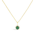 10K Gold Gemstone and 3/8 Cttw Diamond Halo Jewelry Set (Earrings, Pendant & Ring)