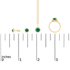 10K Gold Gemstone and 3/8 Cttw Diamond Halo Jewelry Set (Earrings, Pendant & Ring)
