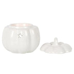 White Jack-O'-Lantern Oil Burner | Ceramic Halloween Pumpkin