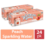 Waterloo Peach Sparkling Water, 8-Pack (Case of 3)