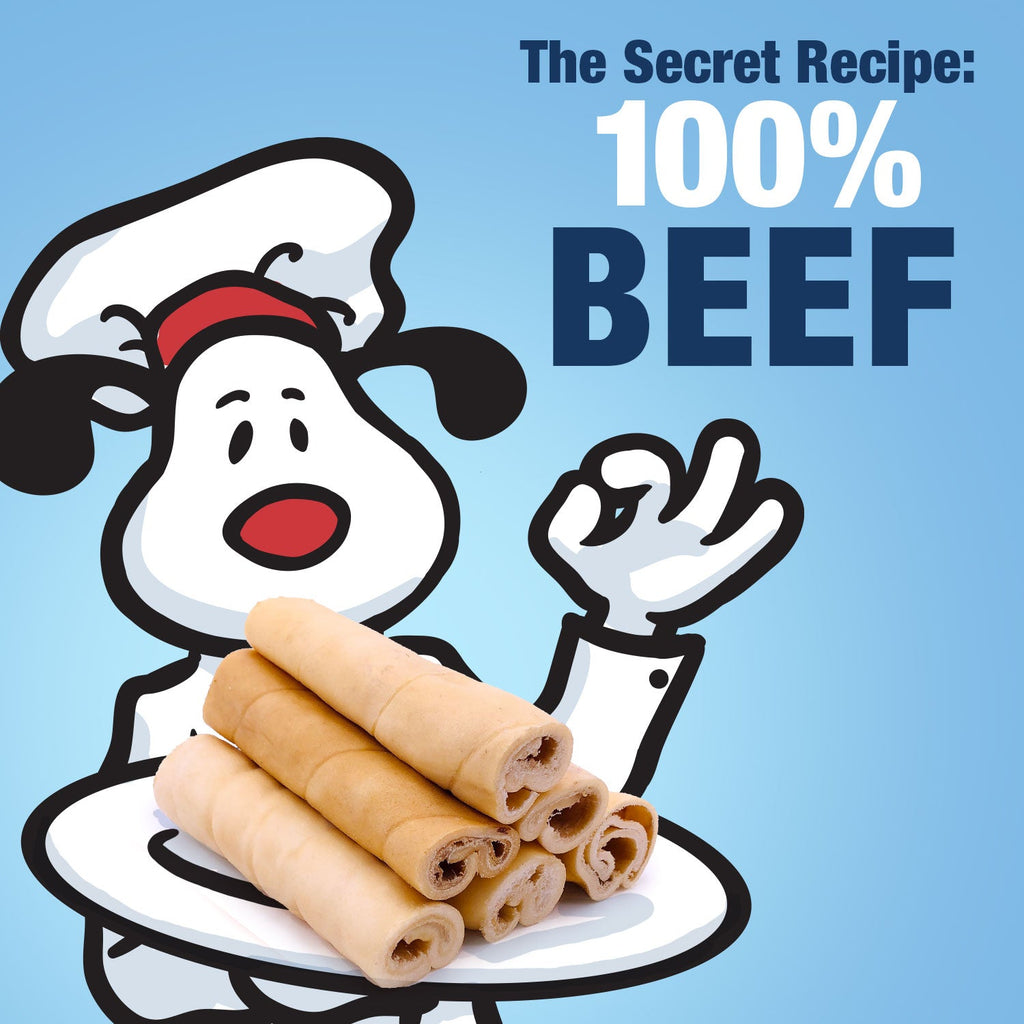 ValueBull Beef Cheek Roll Dog Chews, Jumbo 5-6 Inch, 10 Count