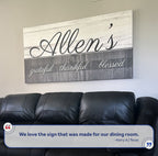 Family Grateful Sign