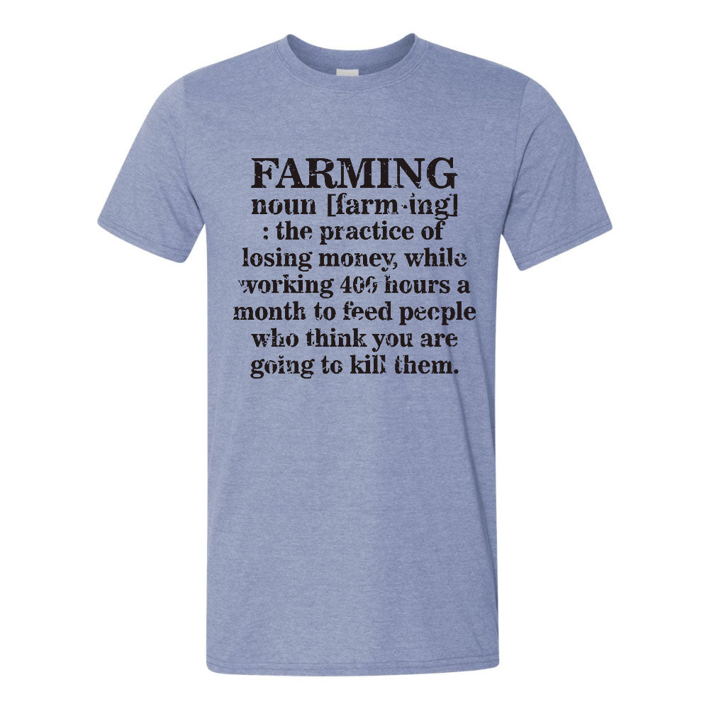 Farming Noun T-Shirt | Heather Steel Blue | Pretty and Fabulous