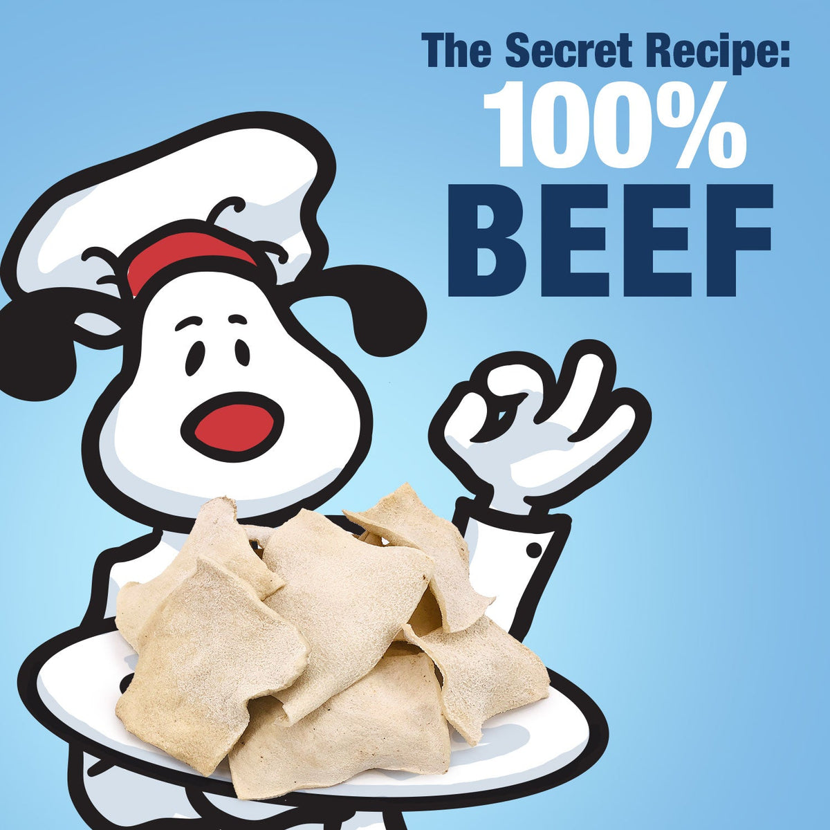 ValueBull USA Beef Rawhide Chips for Dogs, Beef, 50 Count