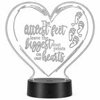 Inspirational LED Lighted Plaque | The Littlest Feet Leave the Biggest Footprints on Our Hearts | Glowing Creation