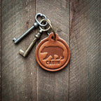 Cabin Leather Keychain Circle