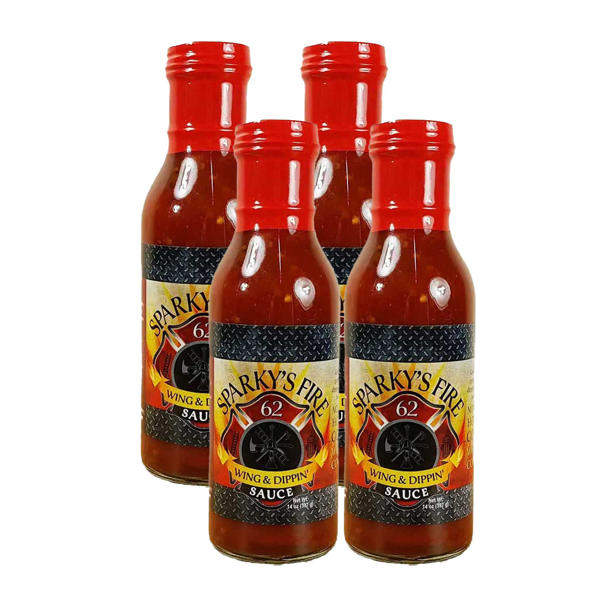 Sparky's Fire Wing & Dippin' Sauce | Pack of 4 | 14 oz | Brenmar