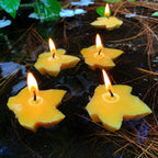 Floating Maple Leaf Beeswax Candles