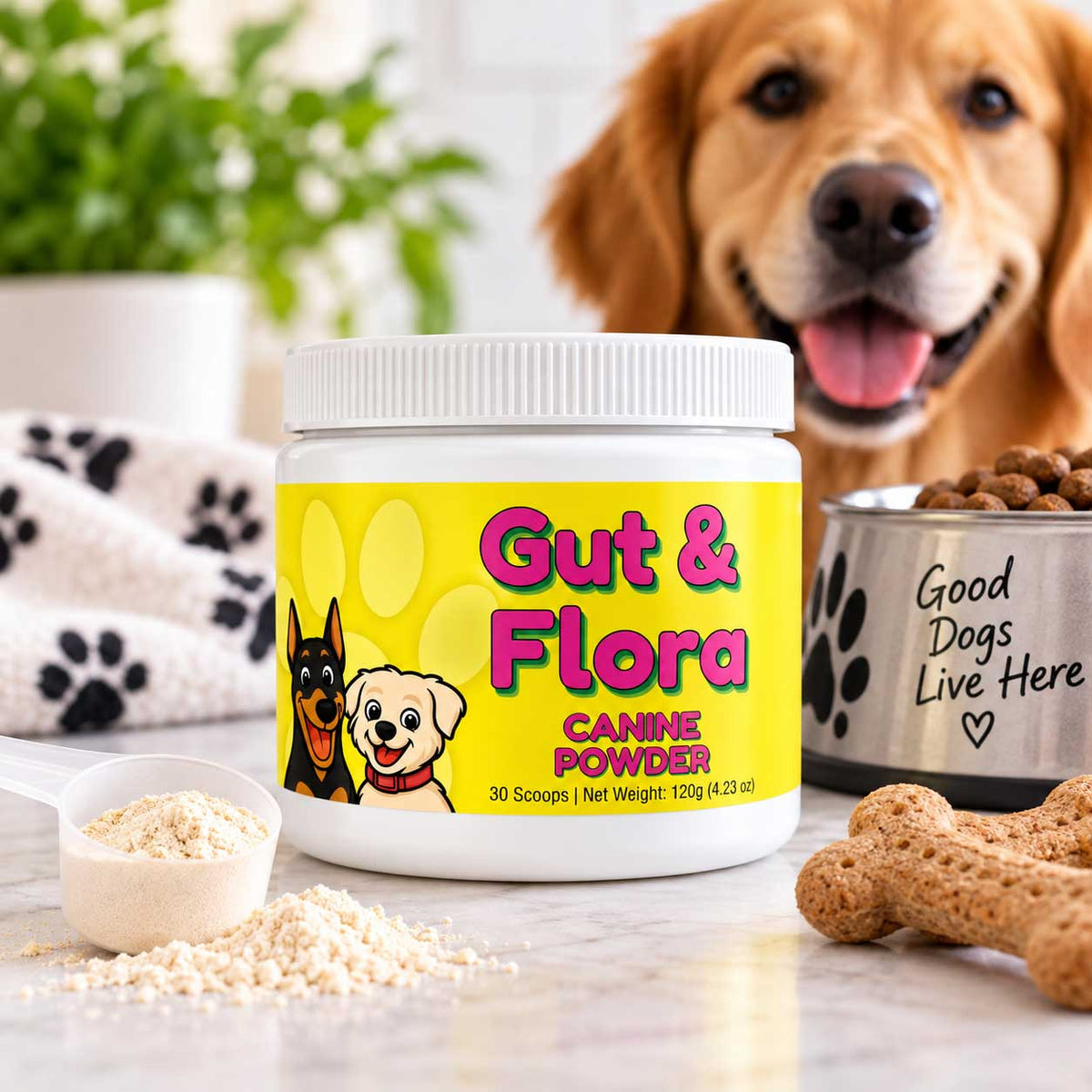 Gut & Flora Canine Powder | 30 Scoops | LivHerbals, Inc.