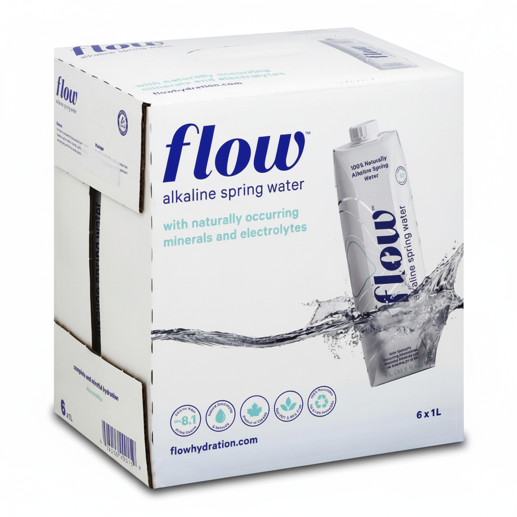 "Flow Alkaline Spring Water - 1L, Case of 6"