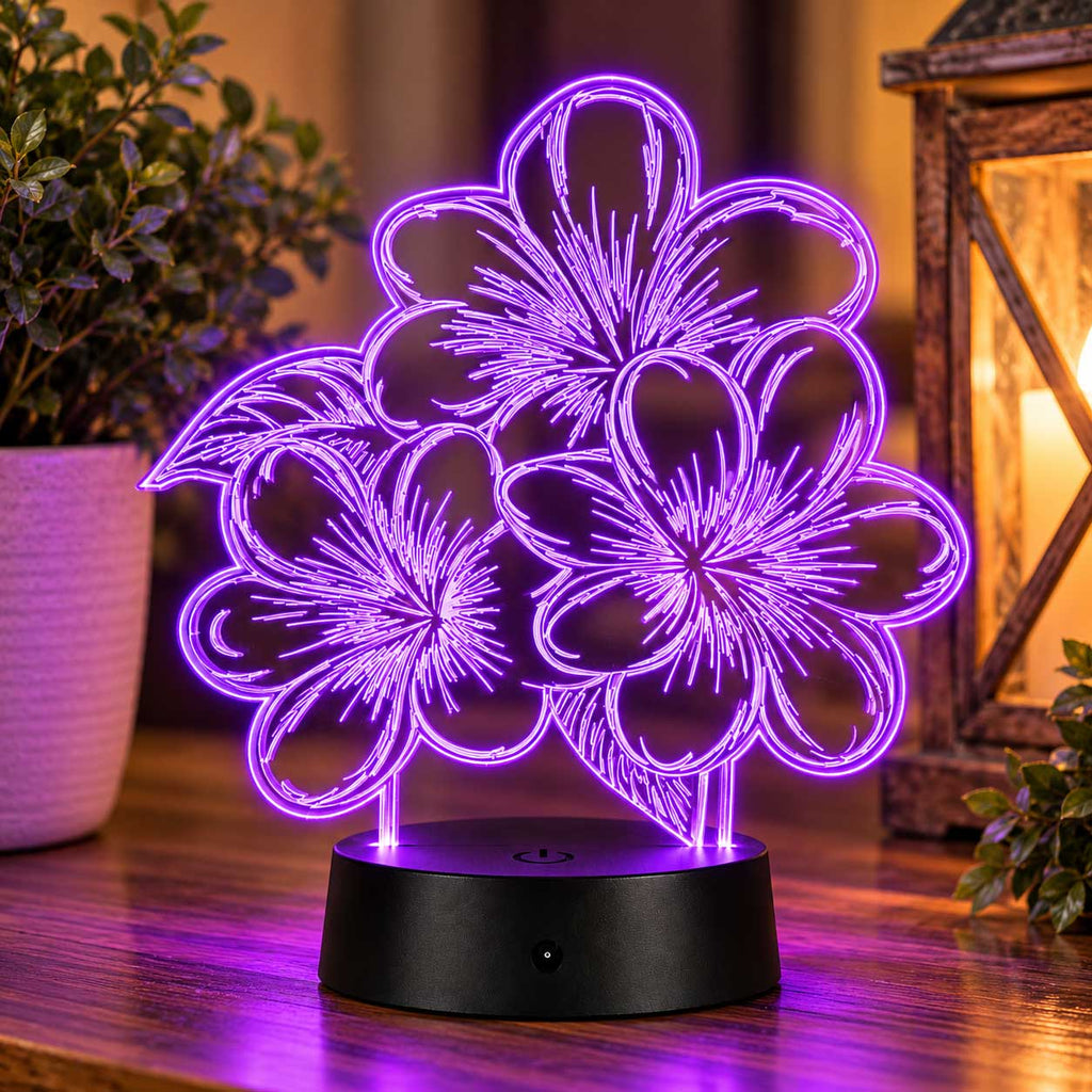 Flower LED Lighted Plaque | Glowing Creation