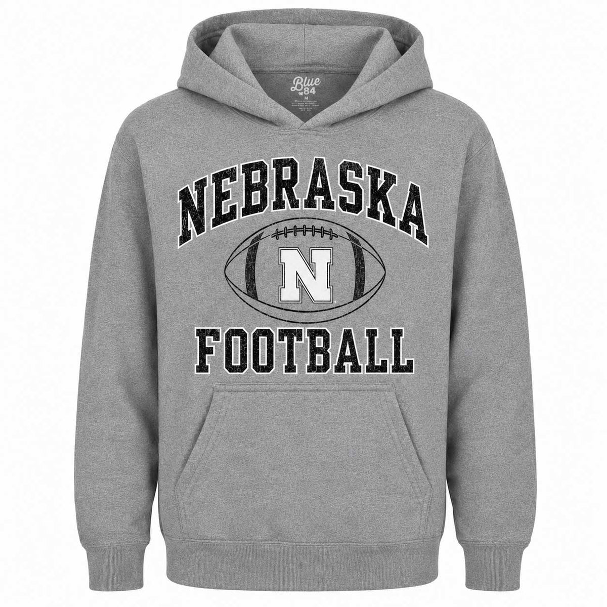 Youth Husker Football Grey Hoodie | Multiple Sizes | Blue 84