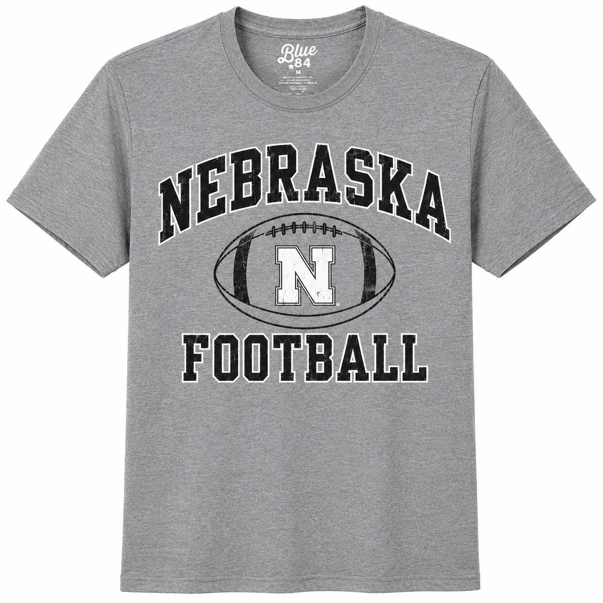 Youth Husker Football Grey T-Shirt | Multiple Sizes | Blue 84