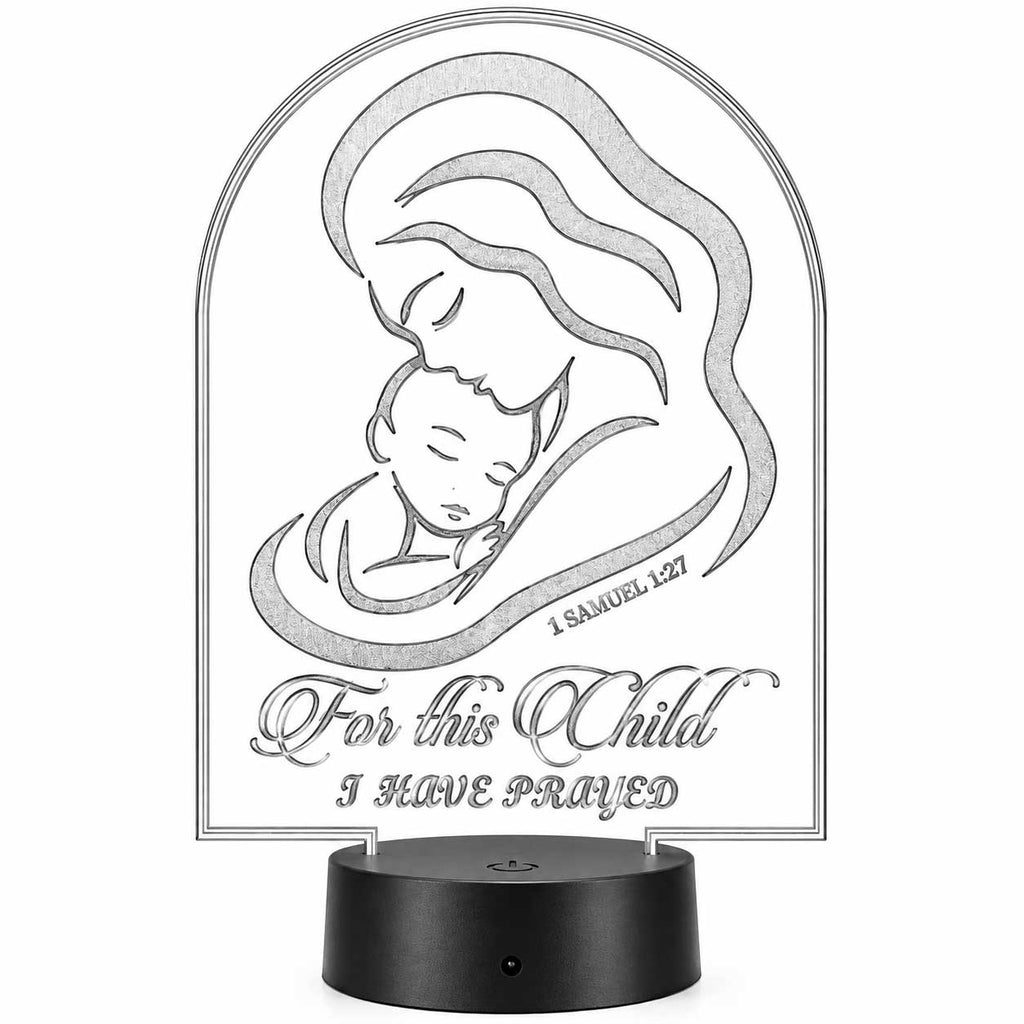 Inspirational LED Lighted Plaque | For This Child I Have Prayed | Glowing Creation