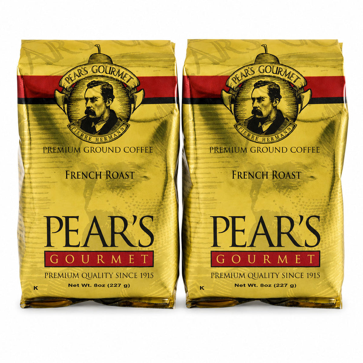 Pear's French Roast Ground Coffee | Pack of 2 | 8 oz | Brenmar