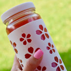 Flower Petals Silicone Protective Bottle Sleeves Set, for 16oz Bottles (White)