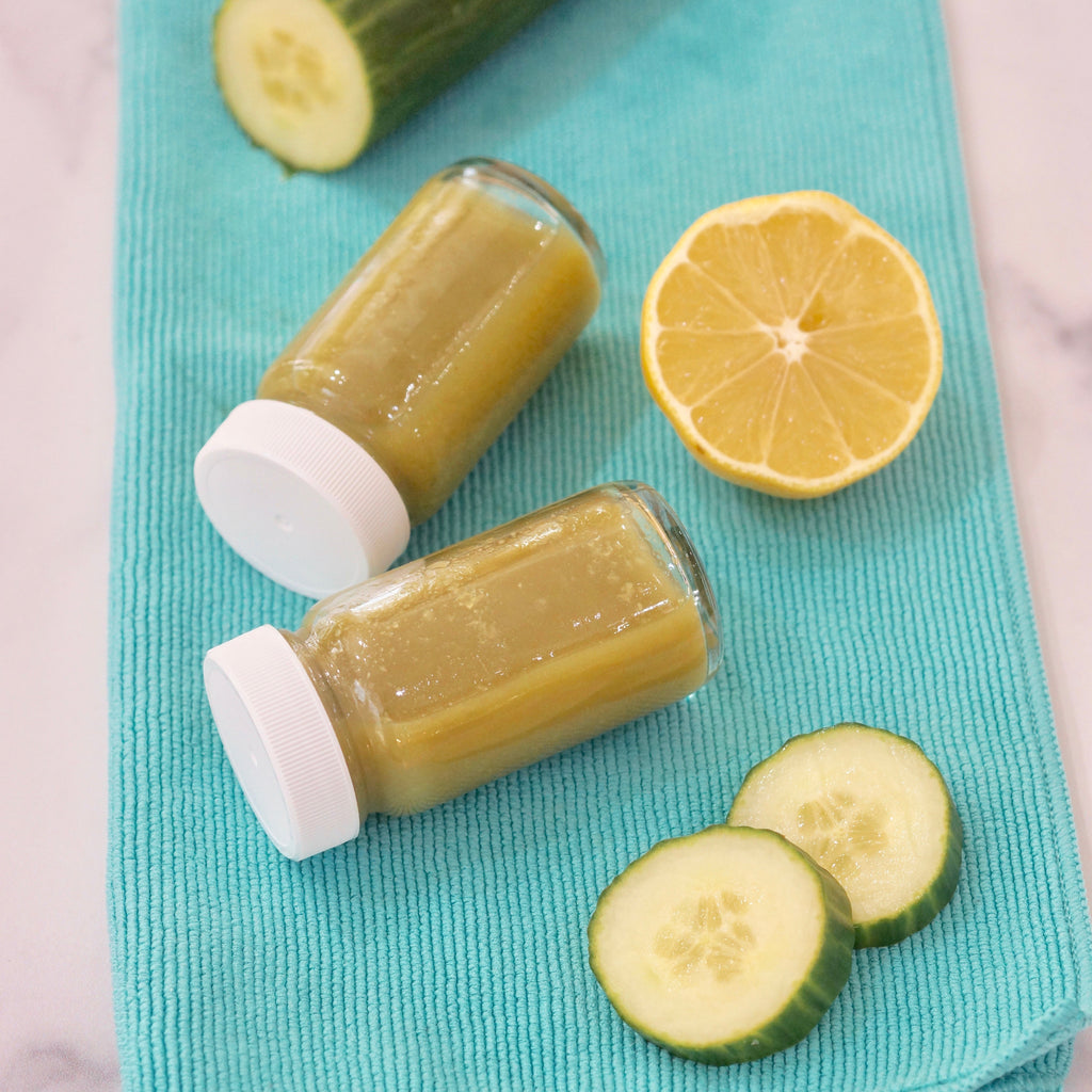 Glass Juice Shot Bottles Set