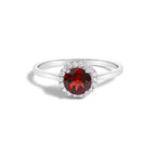 10K Gold Gemstone and 3/8 Cttw Diamond Halo Jewelry Set (Earrings, Pendant & Ring)