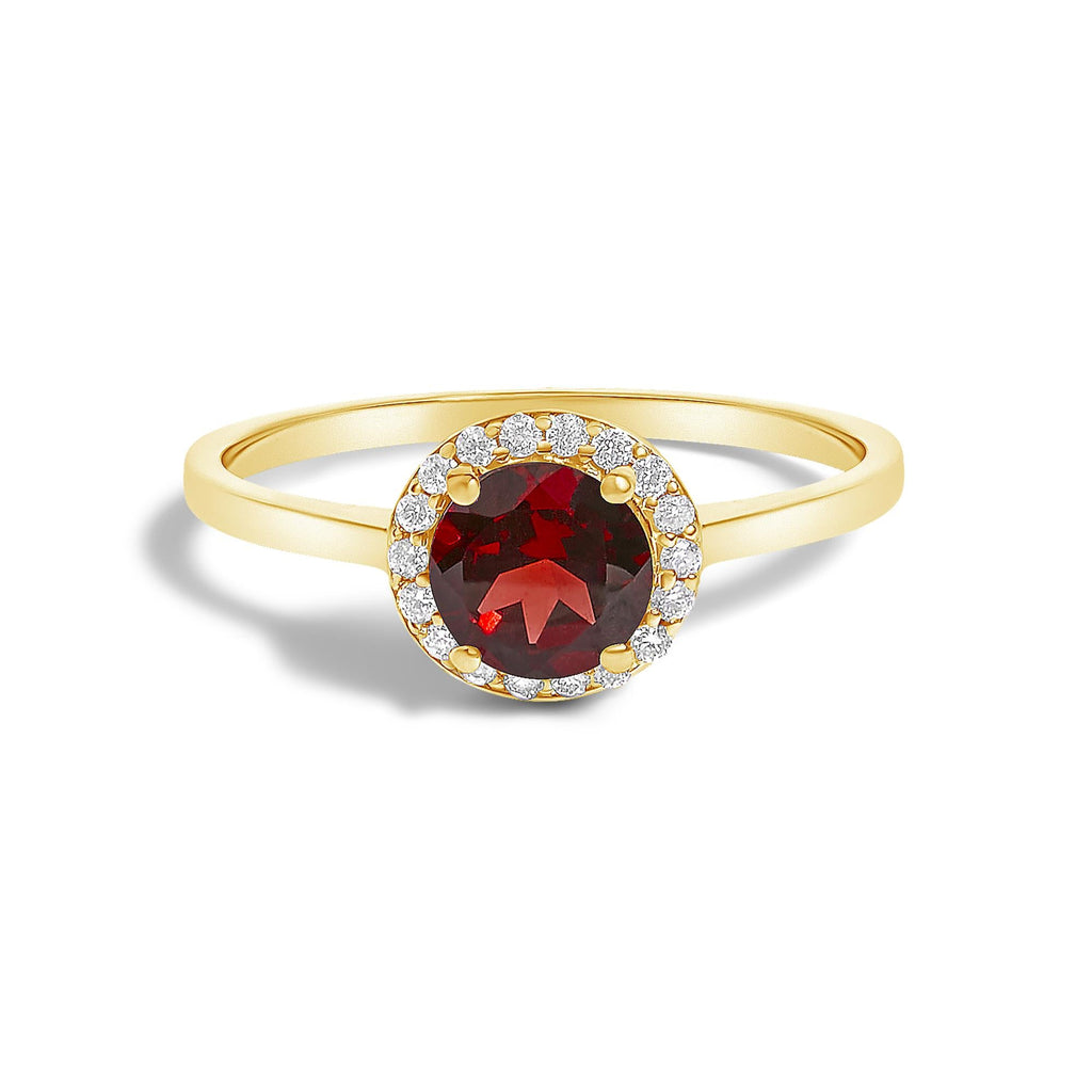 10K Gold Gemstone and 3/8 Cttw Diamond Halo Jewelry Set (Earrings, Pendant & Ring)