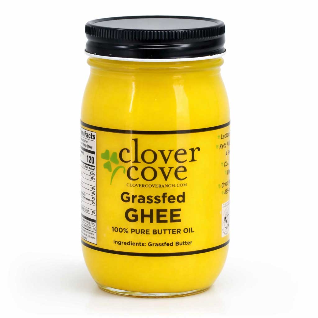 Grassfed Ghee | Pack of 12 | 16 oz | Clover Cove Ranch