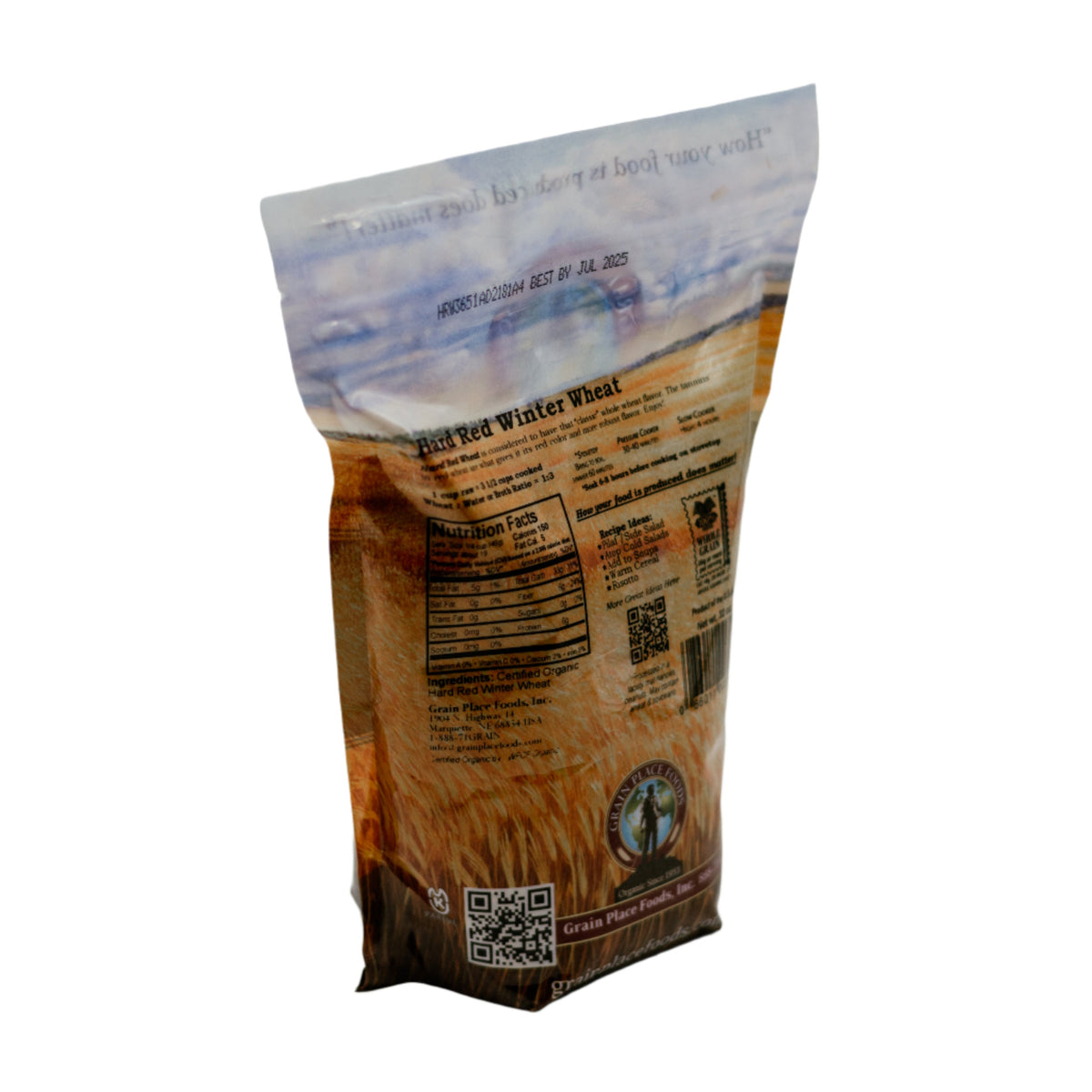 Organic Hard Red Winter Wheat | 2 lb | Pack of 6 | Non-GMO | Shipping Included | Grain Place Foods