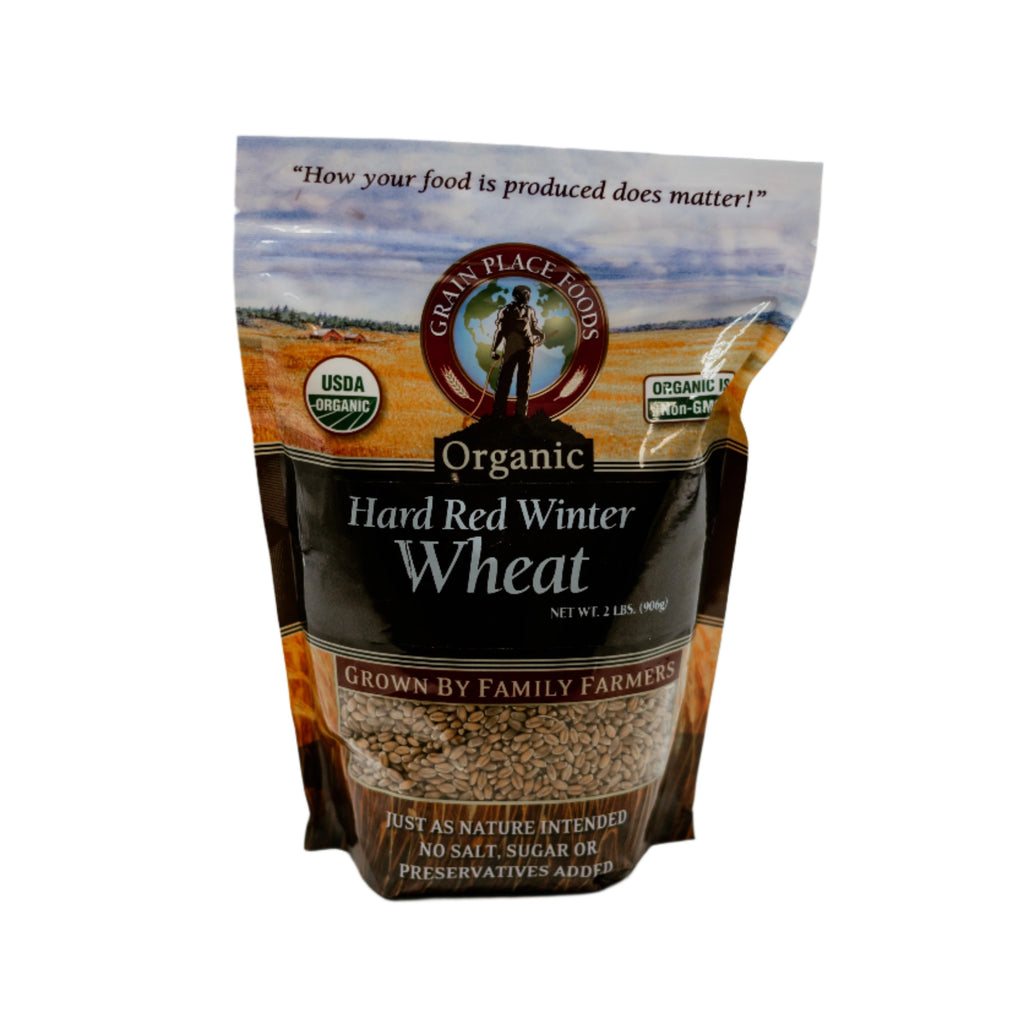 Organic Hard Red Winter Wheat | Pack of 2 | 2 lb | Non-GMO | Grain Place Foods