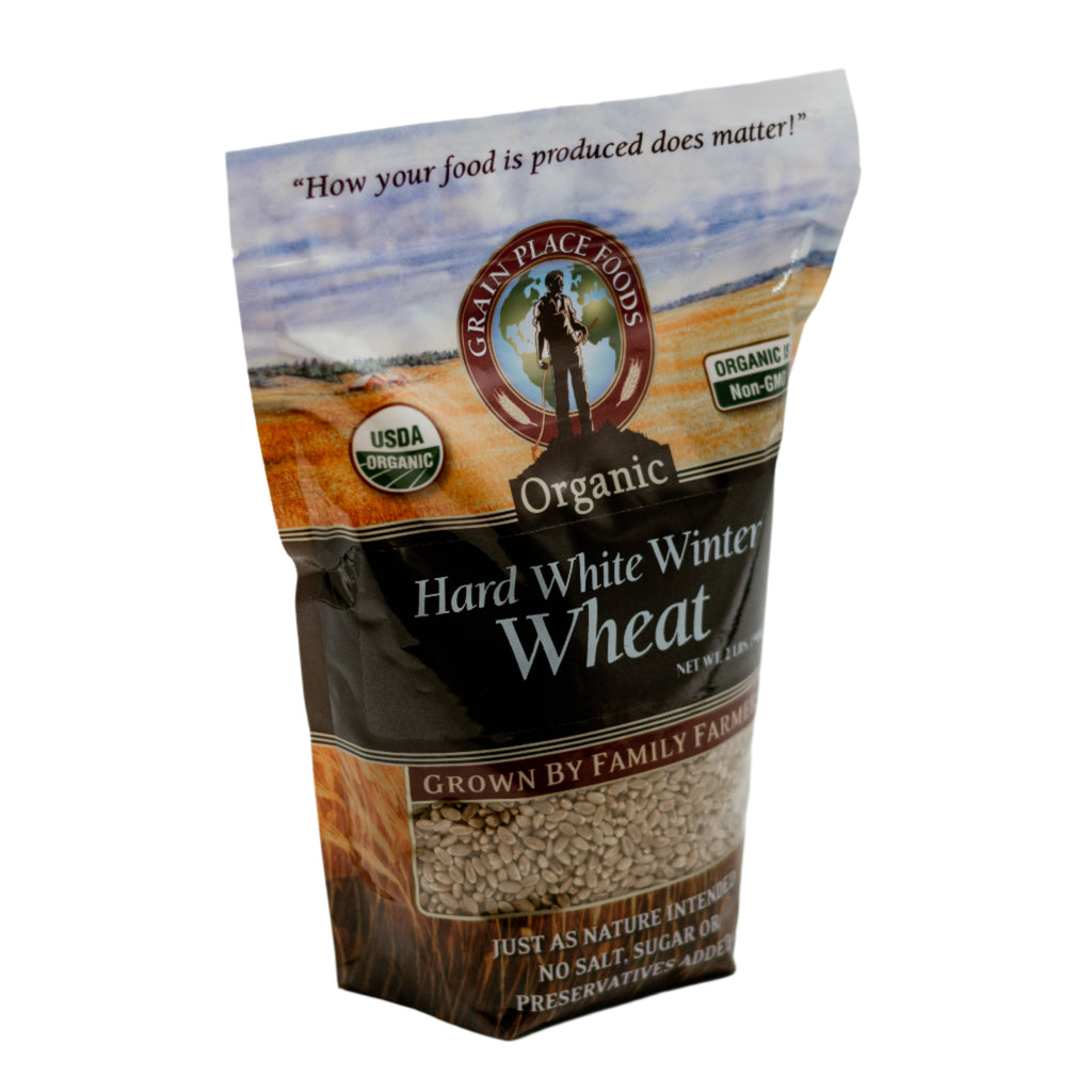 Organic Hard White Winter Wheat | 2 lb | Pack of 2 | Non-GMO | Shipping Included | Grain Place Foods