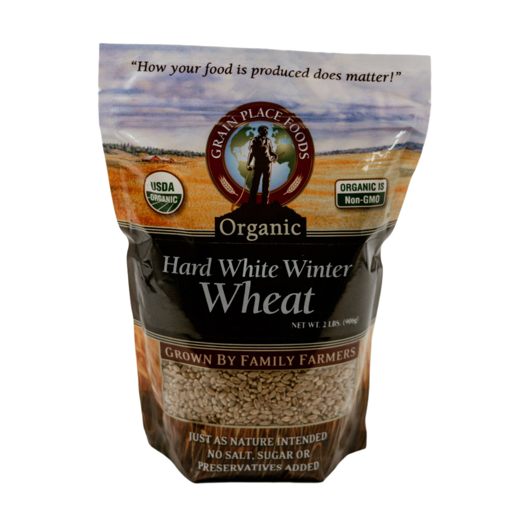 Organic Hard White Winter Wheat | 2 lb | Pack of 4 | Non-GMO | Shipping Included | Grain Place Foods
