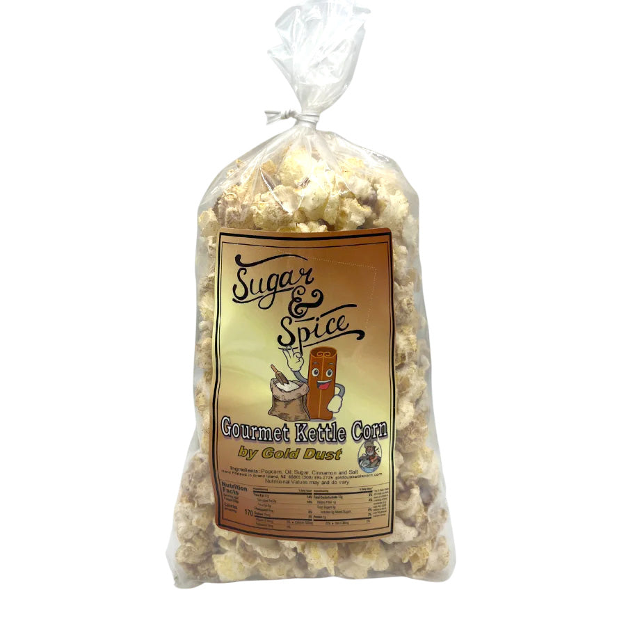 Cinnamon and Sugar Kettle Corn | Pack of 2 | 2 oz | Non-GMO | Gold Dust Kettle Corn