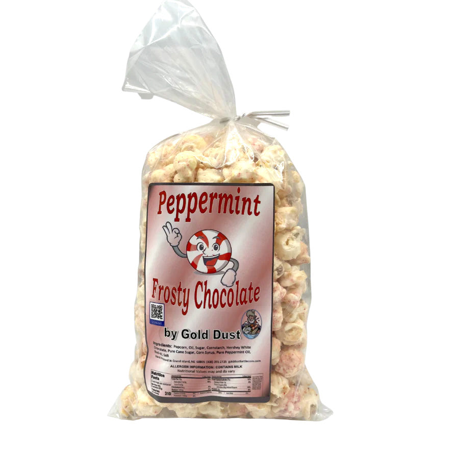 Peppermint White Chocolate Covered Kettle Corn | Pack of 3 | 5 oz | Non-GMO | Gold Dust Kettle Corn