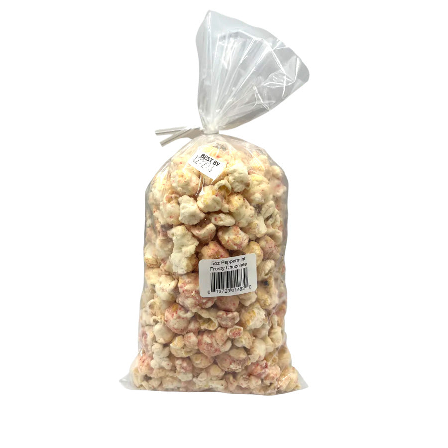 Peppermint White Chocolate Covered Kettle Corn | Pack of 3 | 5 oz | Non-GMO | Gold Dust Kettle Corn