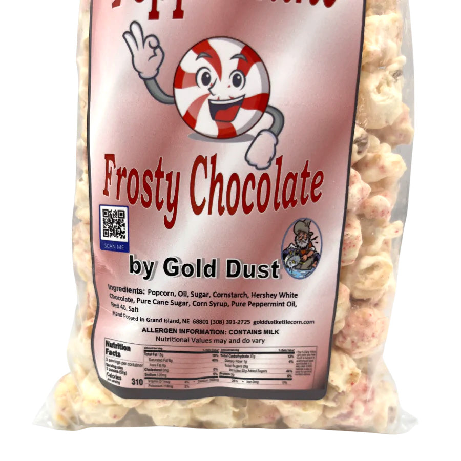 Peppermint White Chocolate Covered Kettle Corn | Pack of 3 | 5 oz | Non-GMO | Gold Dust Kettle Corn