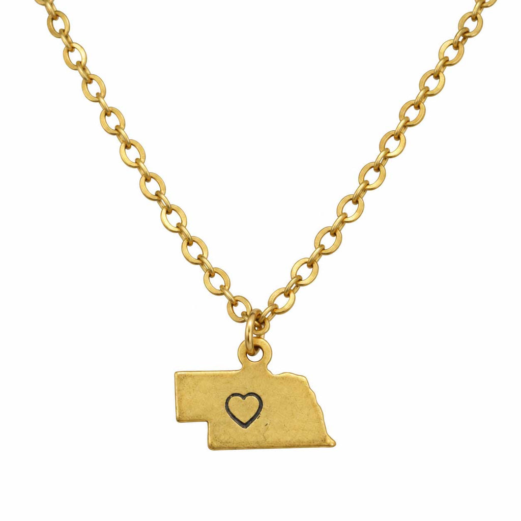 Nebraska Heart Necklace | Multiple Colors | Lux by Leslie