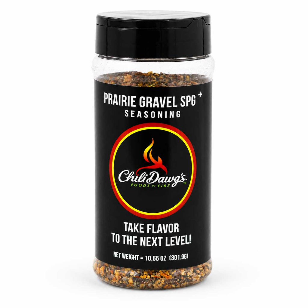 Prairie Gravel SPG+ Seasoning | 10.65 oz | Chili Dawg's Food of Fire